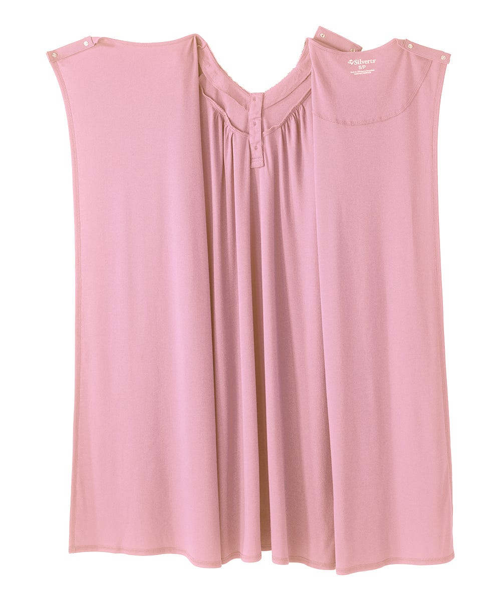 Women's No Peek Hospital & Home Care Gown with Lace Neckline - Clearance