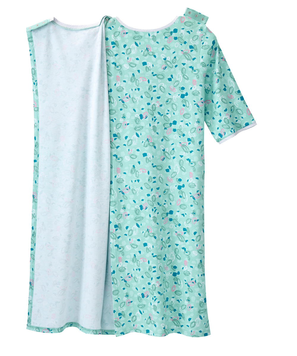 Open Back Knit Nightgown with Lace Trim