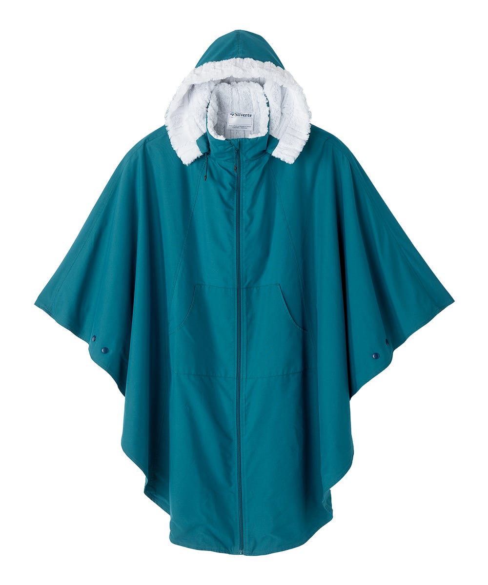 Unisex Luxurious Fur-Lined Winter Wheelchair Cape