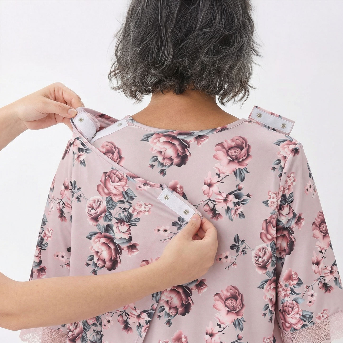 Women's Open Back V-Neck Lace Trim Nightgown