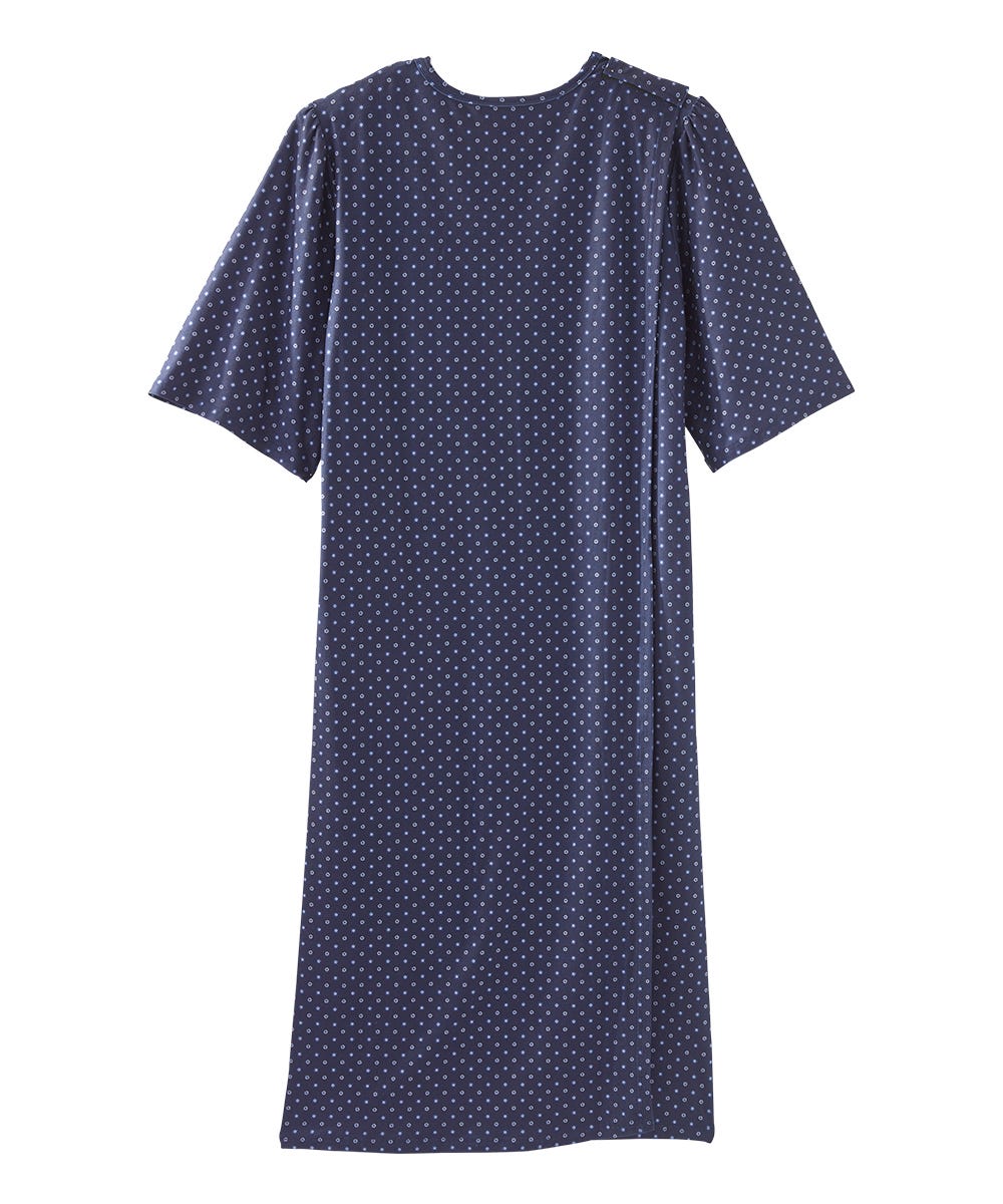 Women's Open Back Lace Trim Nightgown with Pockets