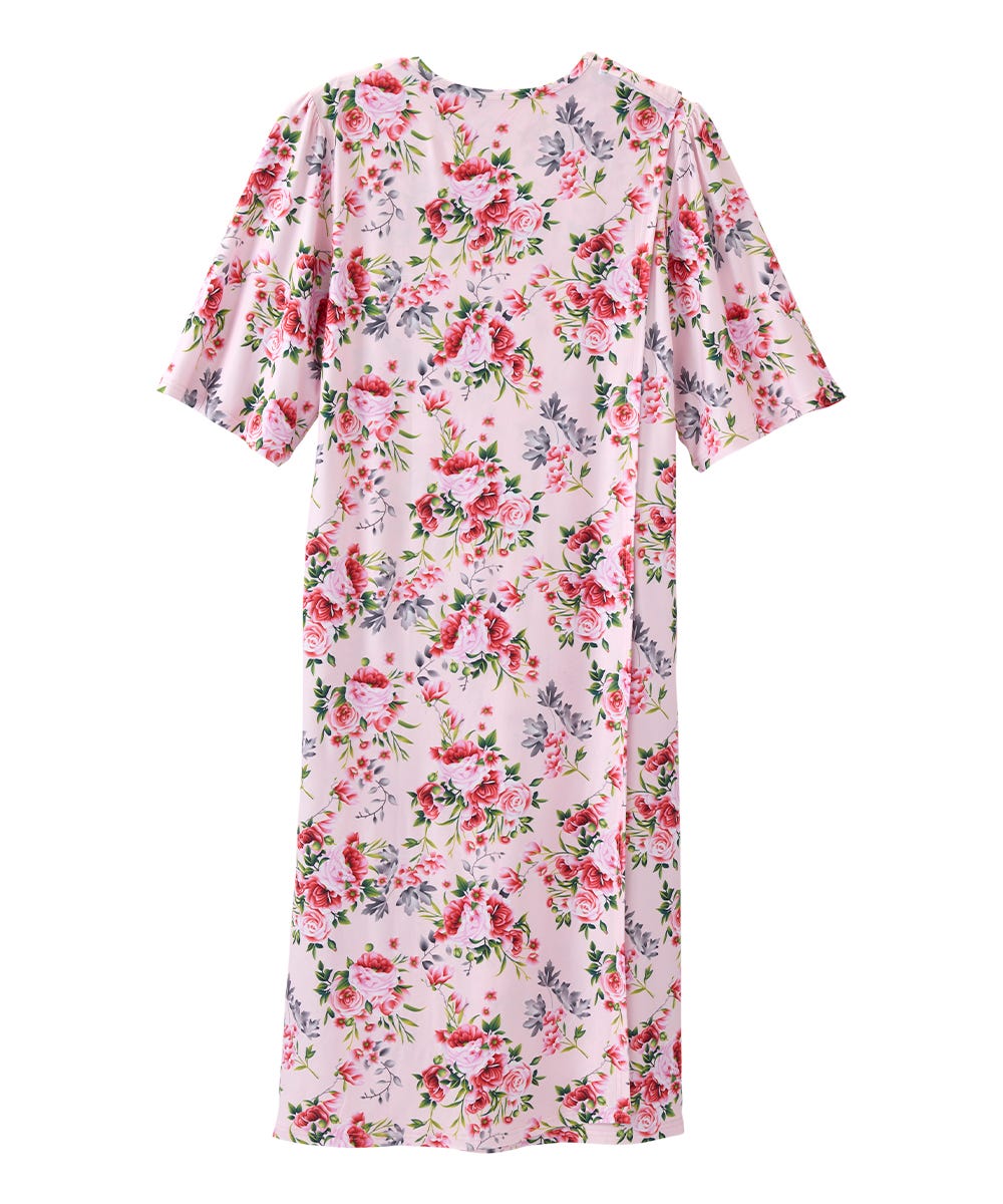Women's Open Back Lace Trim Nightgown with Pockets