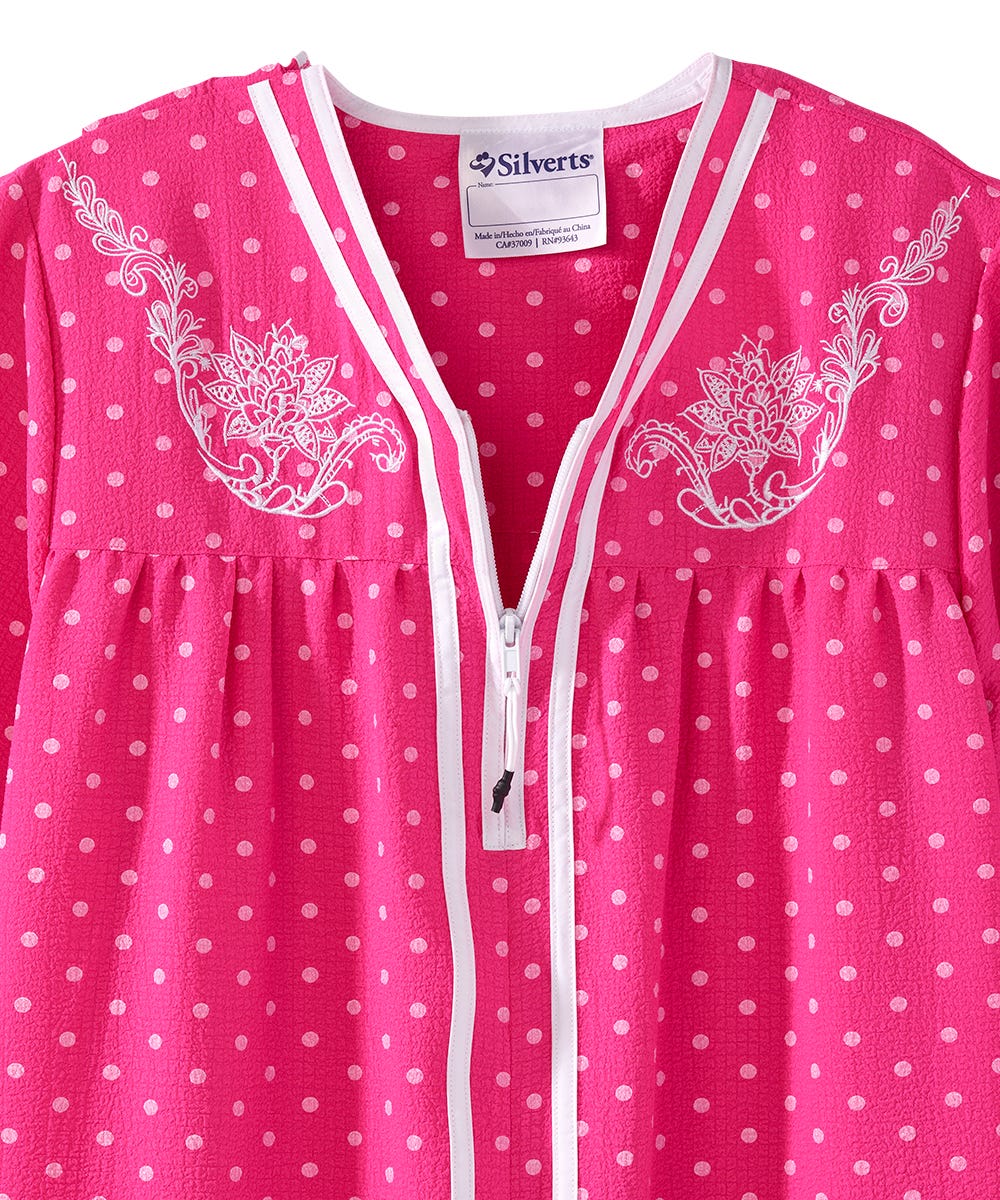Women's Open Back Nightgown with Quarter-Zip