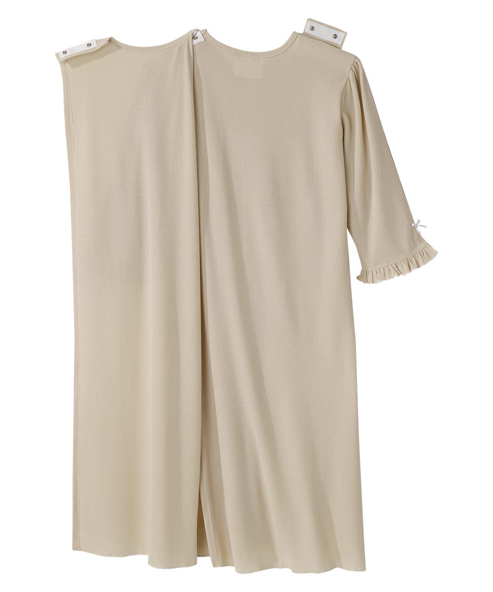Women's Open Back Waffle Knit Nightgown