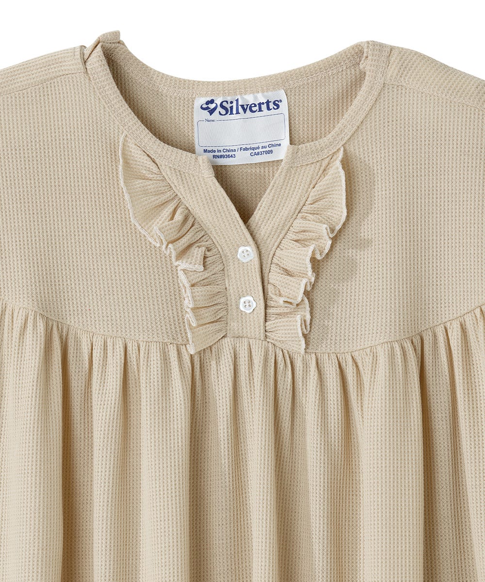 Women's Open Back Waffle Knit Nightgown