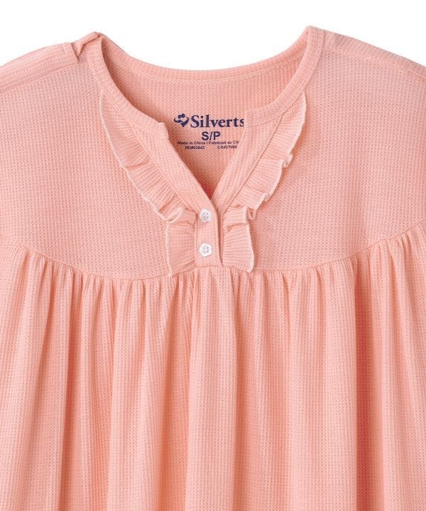 Women's Open Back Waffle Knit Nightgown