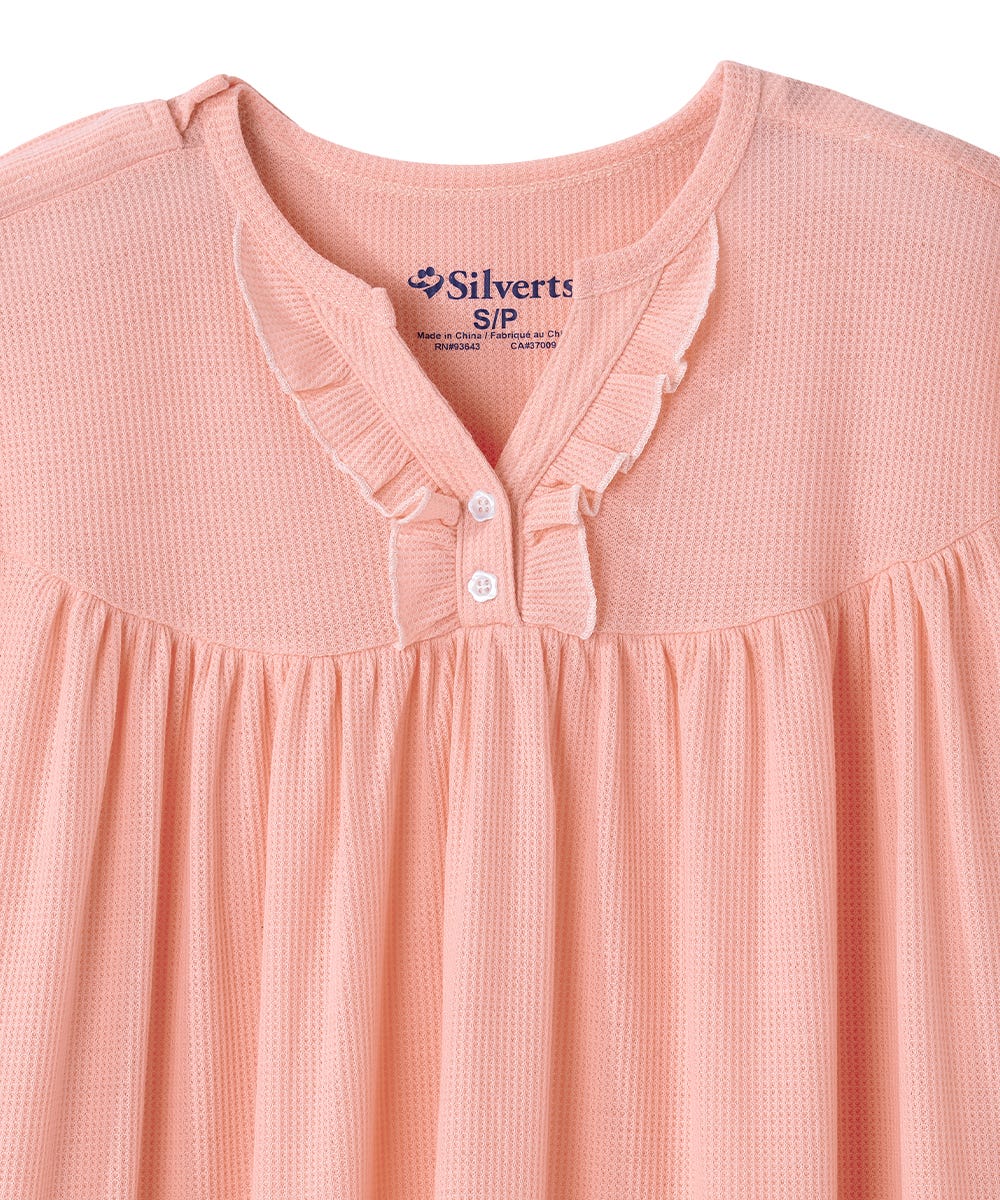 Women's Open Back Waffle Knit Nightgown