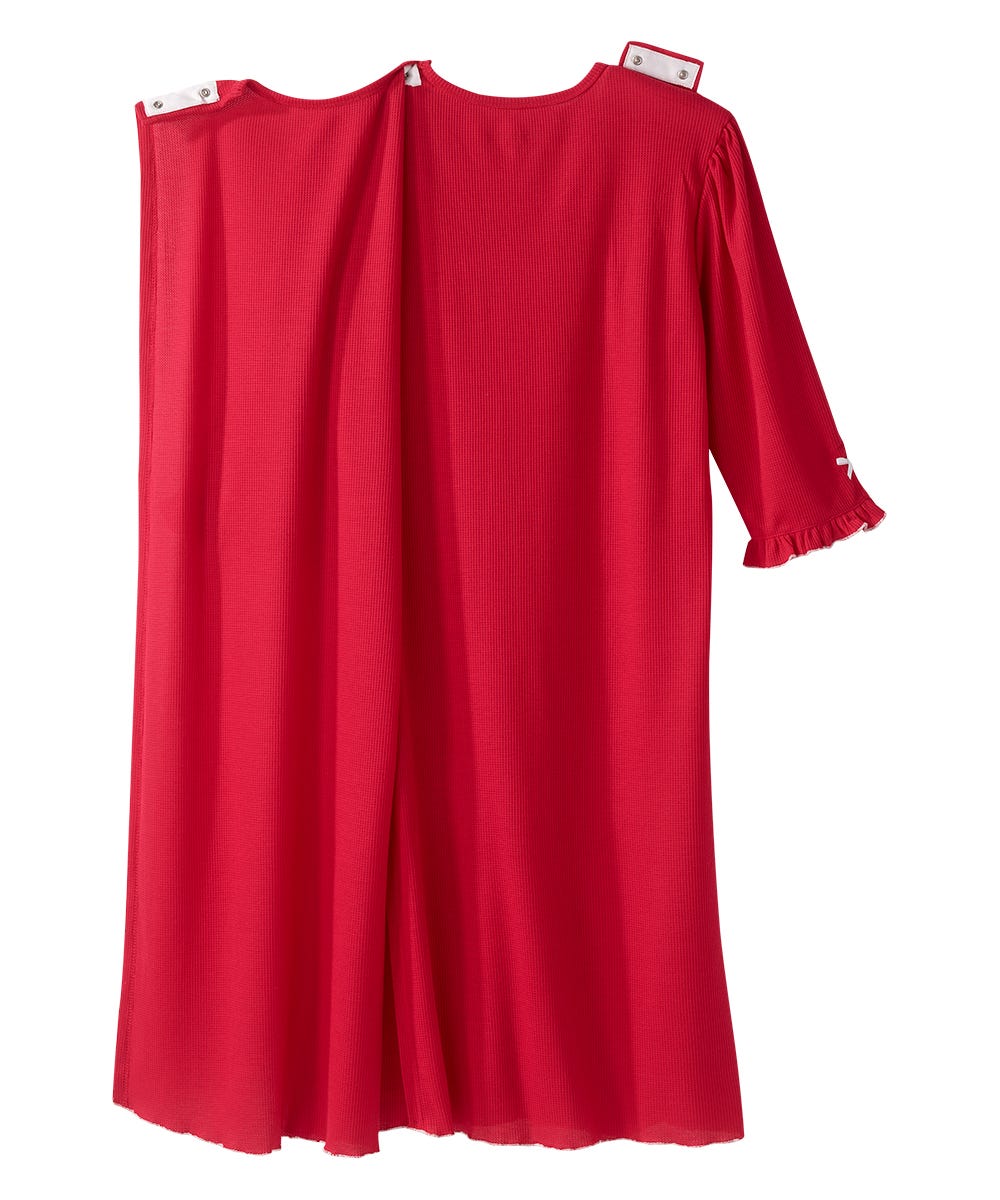 Women's Open Back Waffle Knit Nightgown