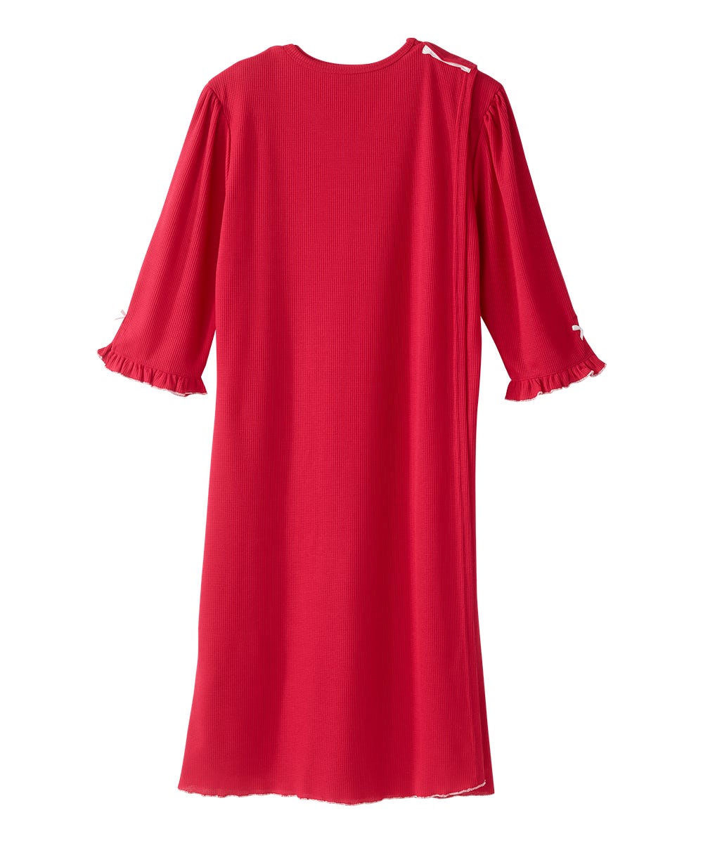 Women's Open Back Waffle Knit Nightgown