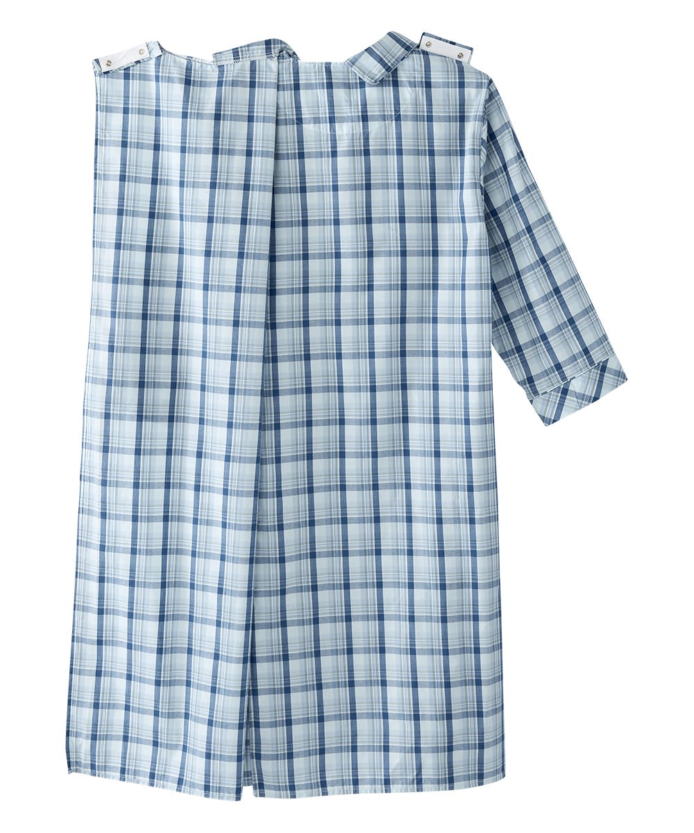 Men's Open Back Collared Nightgown