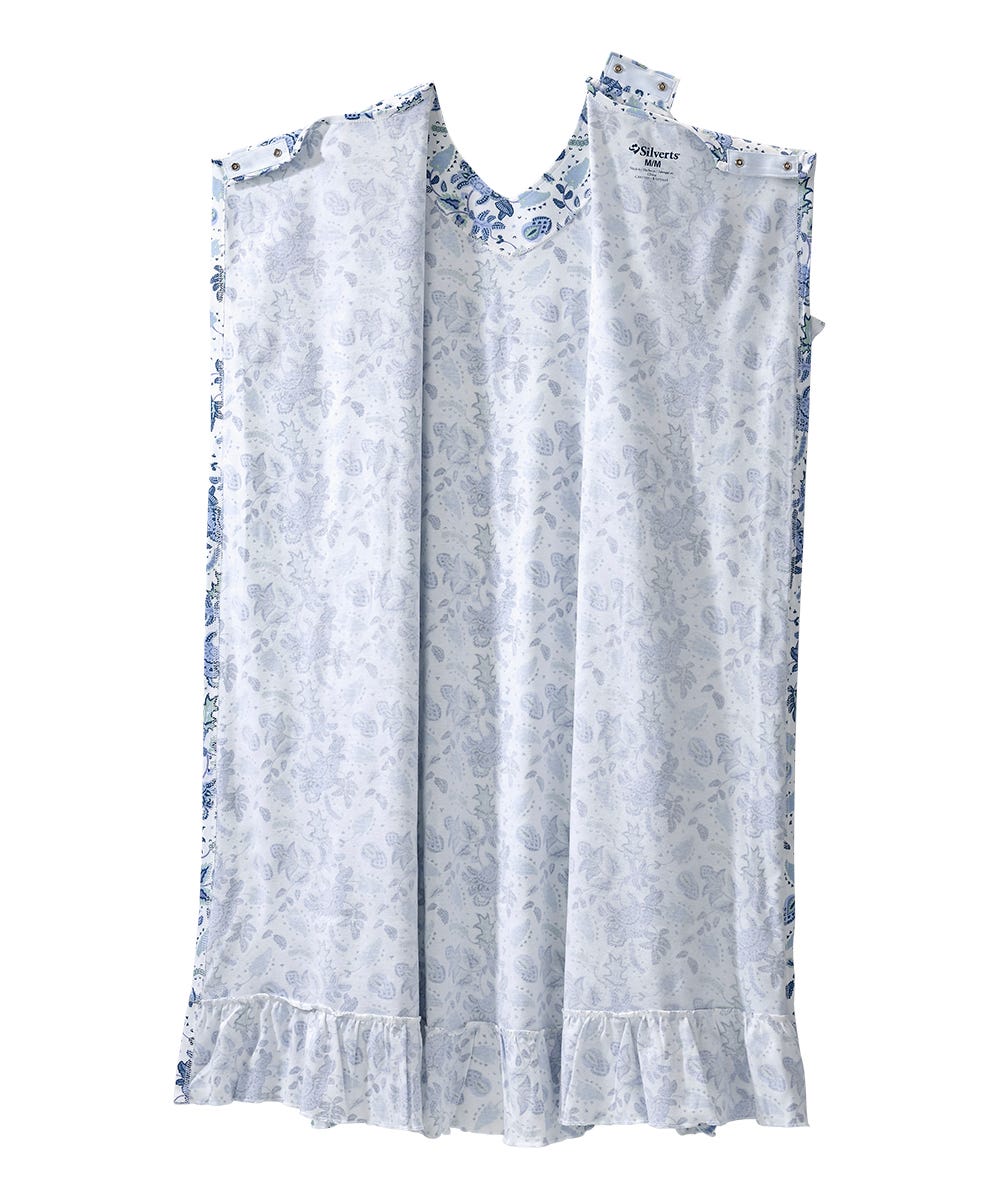 Women's Open Back Ruffle Hospital & Home Care Gown