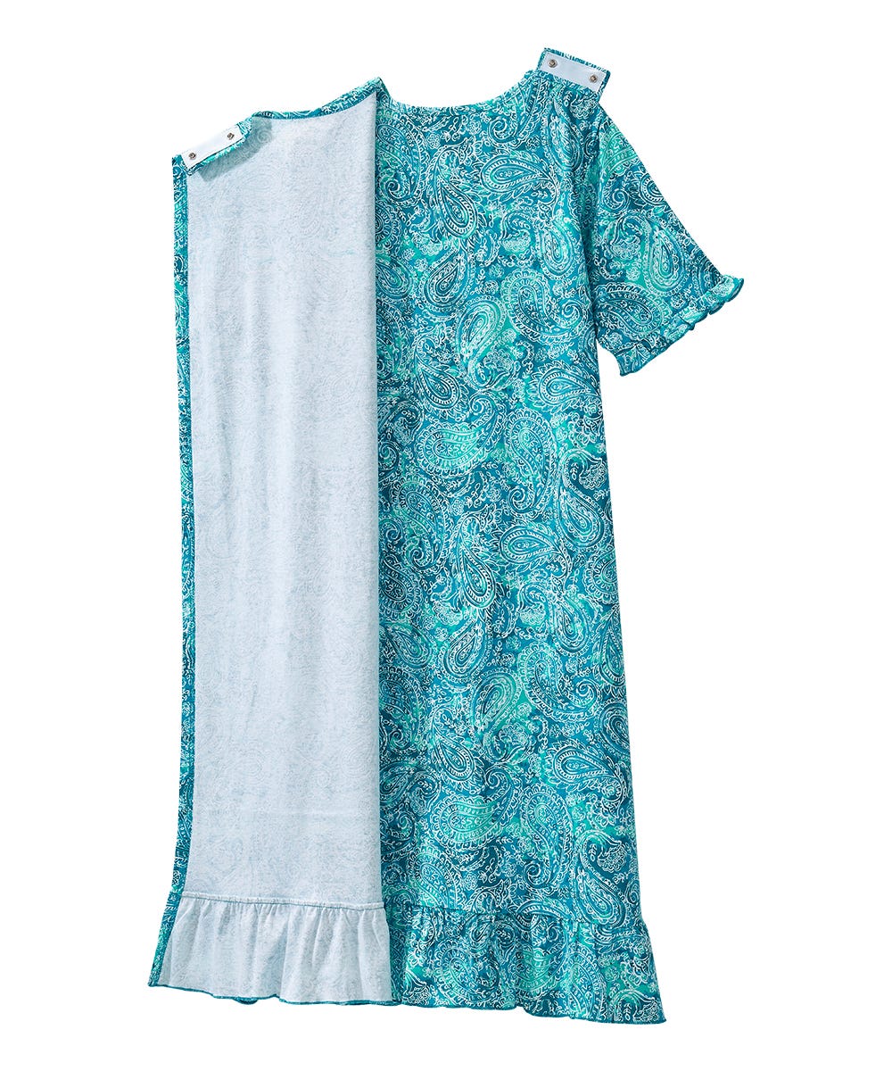 Women's Open Back Ruffle Hospital & Home Care Gown