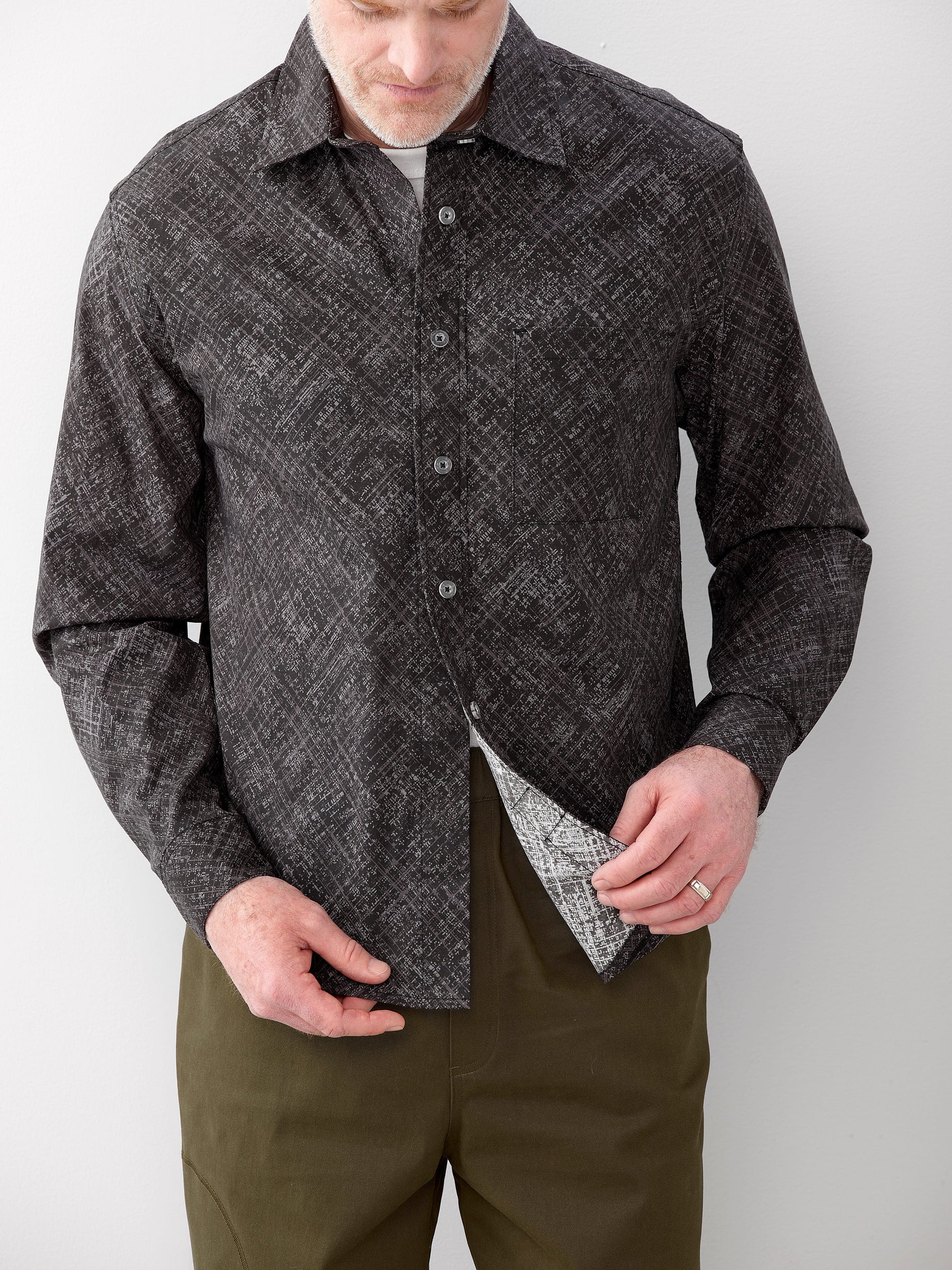 Men's Self Dressing Magnetic Buttons Dress Shirt