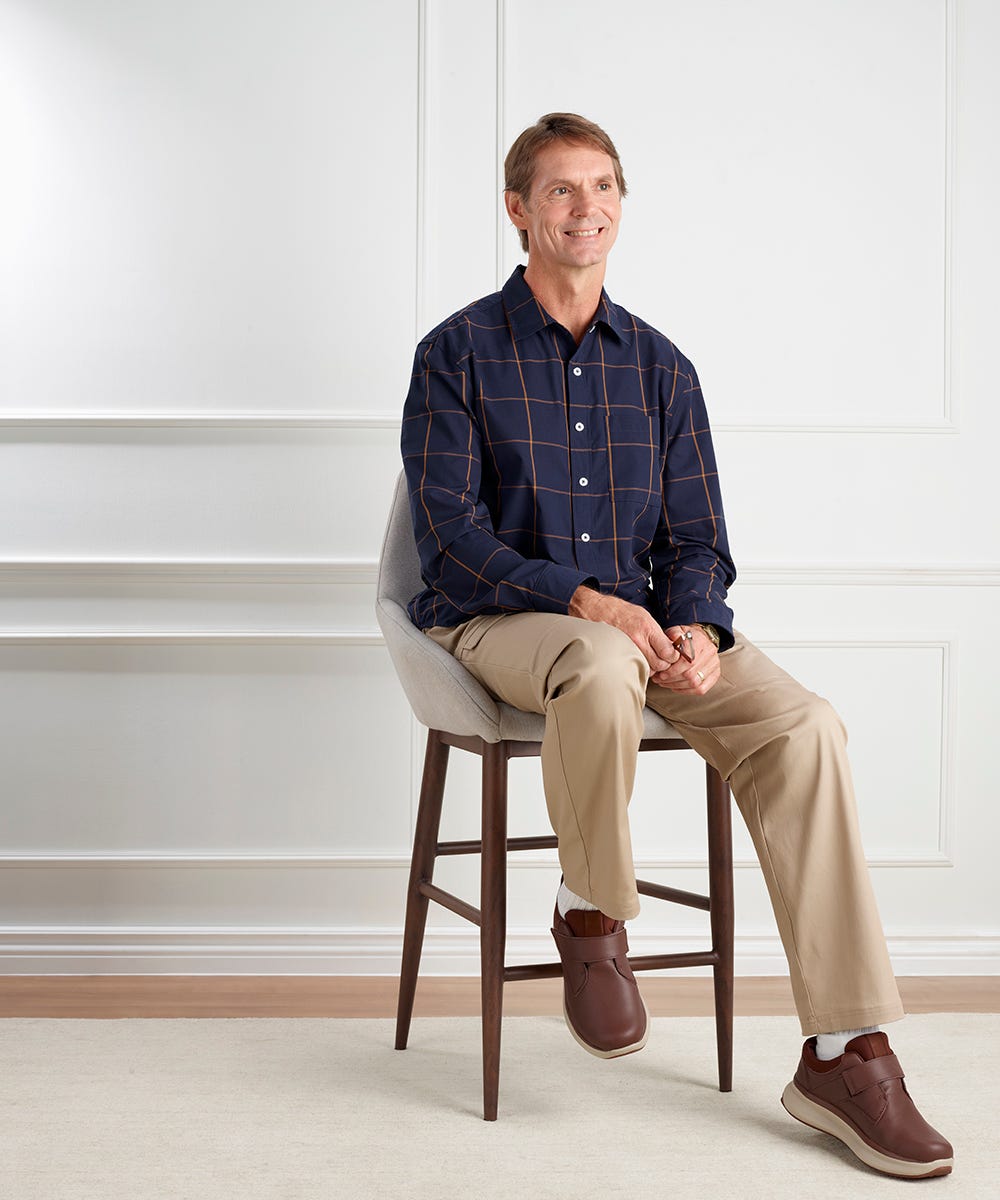 Men's Self Dressing Magnetic Buttons Dress Shirt