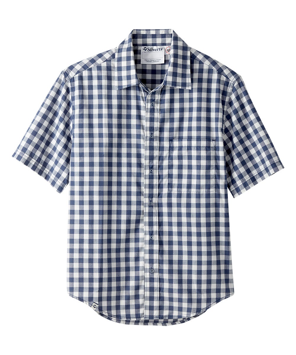 Magnetic Buttons Mens Short Sleeve Shirt