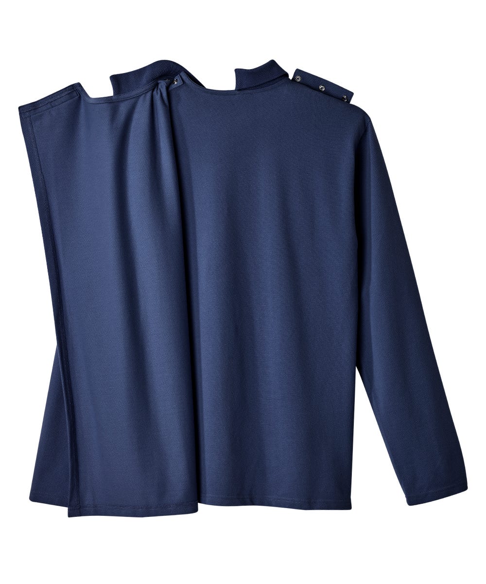 Men's Adaptive Open Back Polo Shirt with Long Sleeves