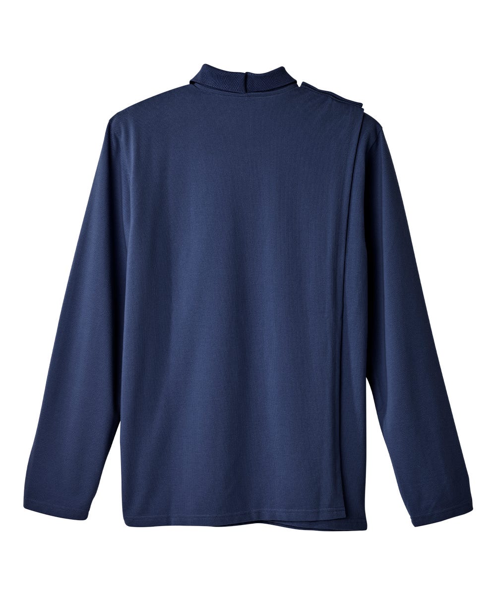 Men's Adaptive Open Back Polo Shirt with Long Sleeves - Clearance