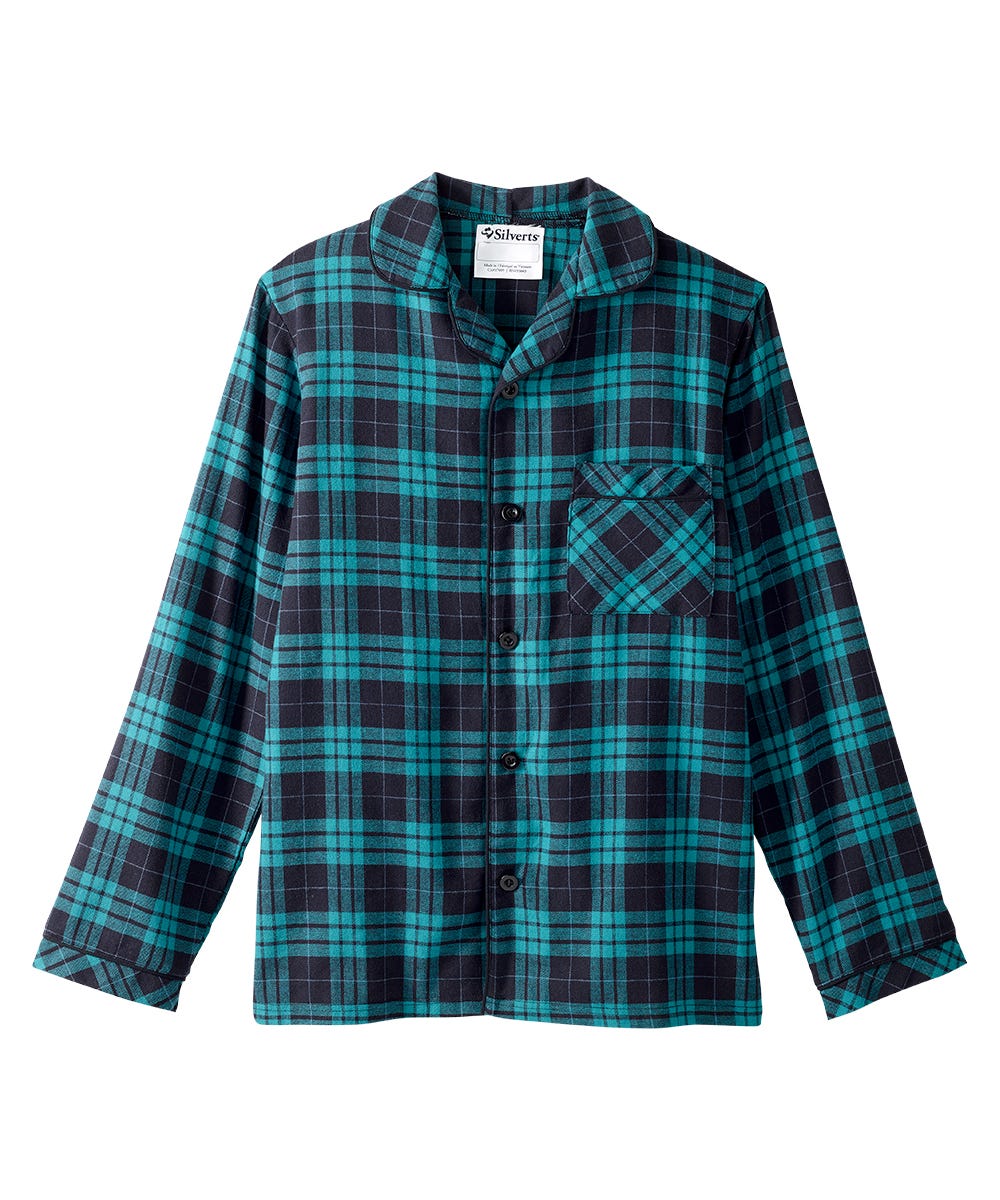 Men's Open Back Top & Pull-On Pant Flannel Pajama Set