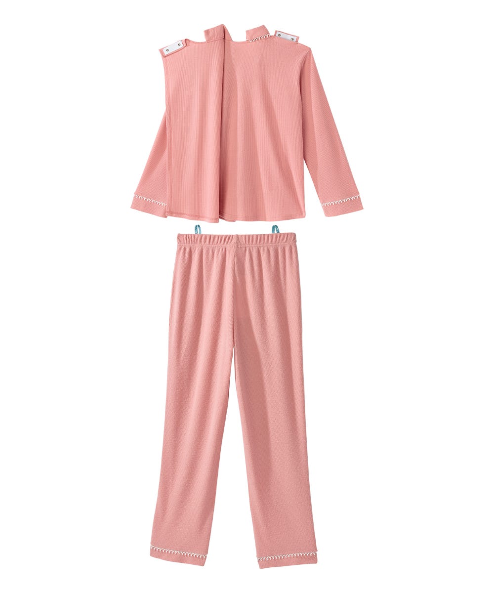 Women's Open Back Top & Pull-On Pant Waffle Knit Pajama Set