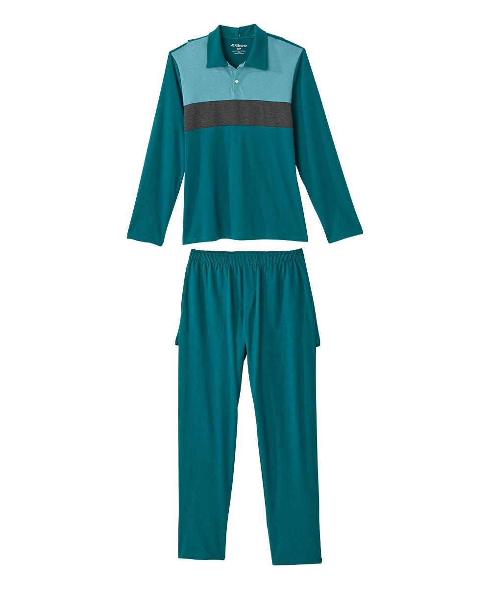 Men's Open Back Long Sleeve Polo & Open Back Pant Set