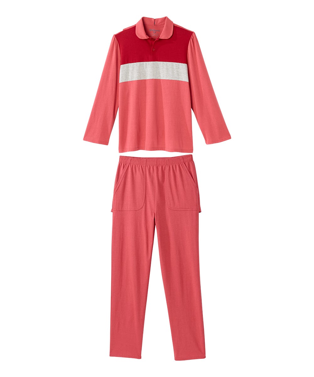 Women's Open Back Long Sleeve Polo & Open Back Pant Set