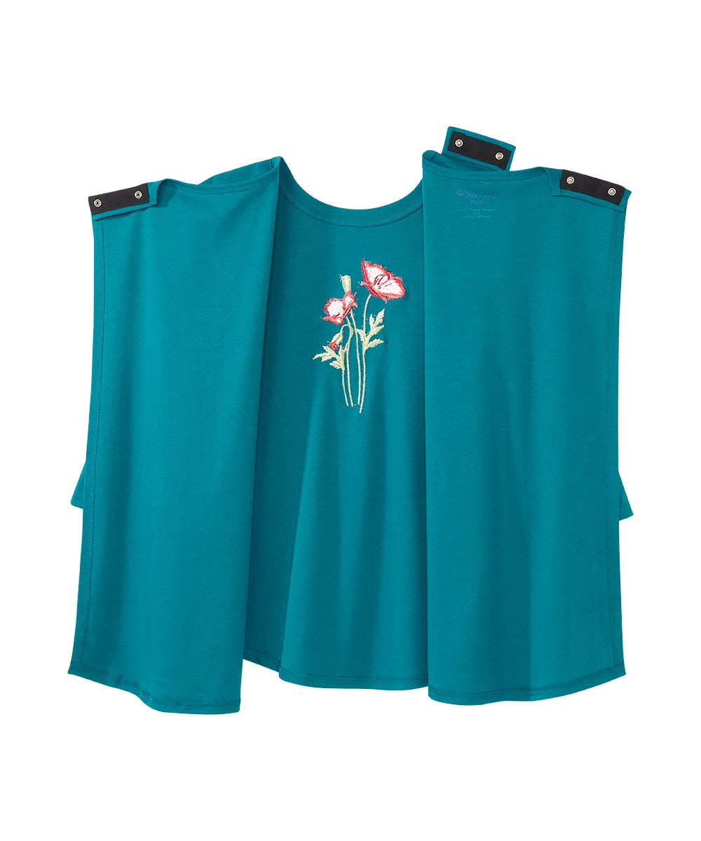 Women's Open Back Embroidered Flower Top