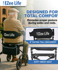 EZee Life X Frame Rollator CH3011 | Lightweight 4-Wheel Walker with Seat Canada